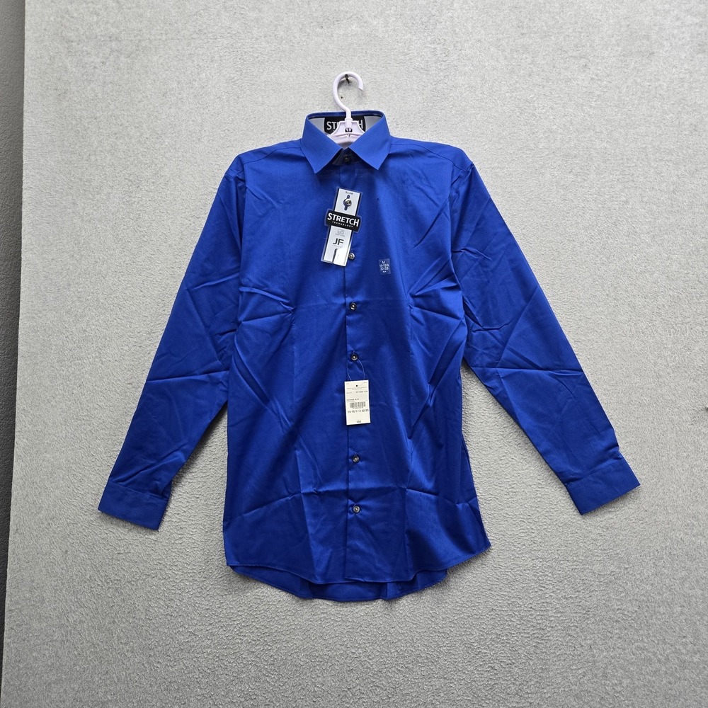 J. Ferrar Men Button Up Shirt M 15-15.5 32-33 Blue Slim Long Sleeve NWT